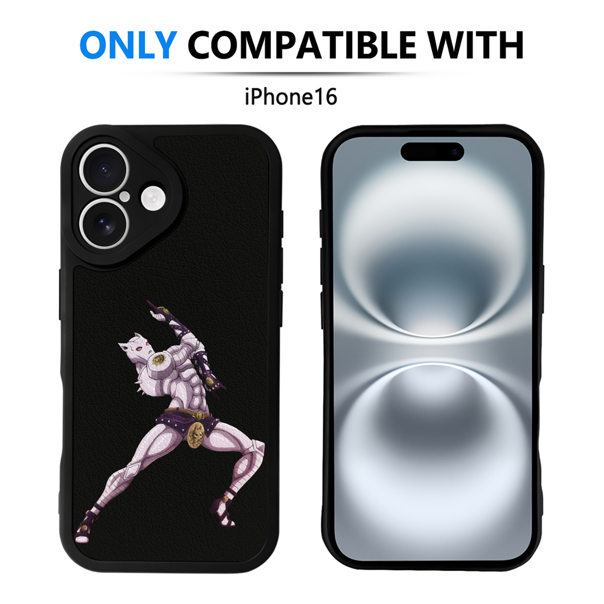 （画像用） ジョジョの奇妙な冒険 きら よしかげ JoJo's Bizarre Adventure Kira Yoshikage 【iPhone 16シリーズ対応】シリコンスマホケース（レザー調） 材質：シリコン